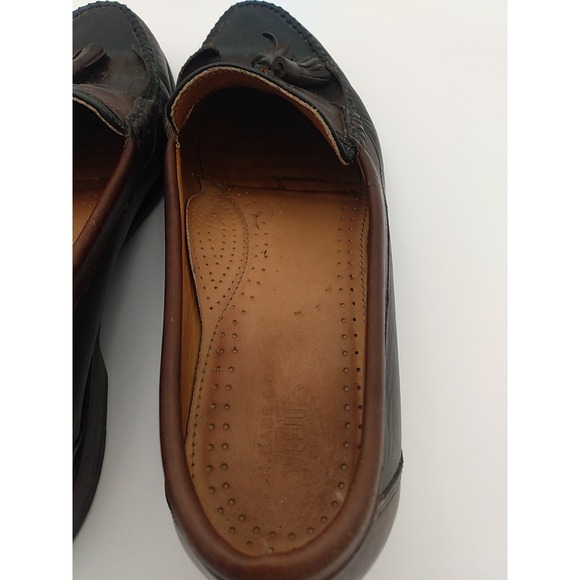 G H BASS & CO WEEJUN TWO Tone BLACK AND BROWN KILTIE TASSEL LOAFERS SIZE 11 D - Picture 12 of 16